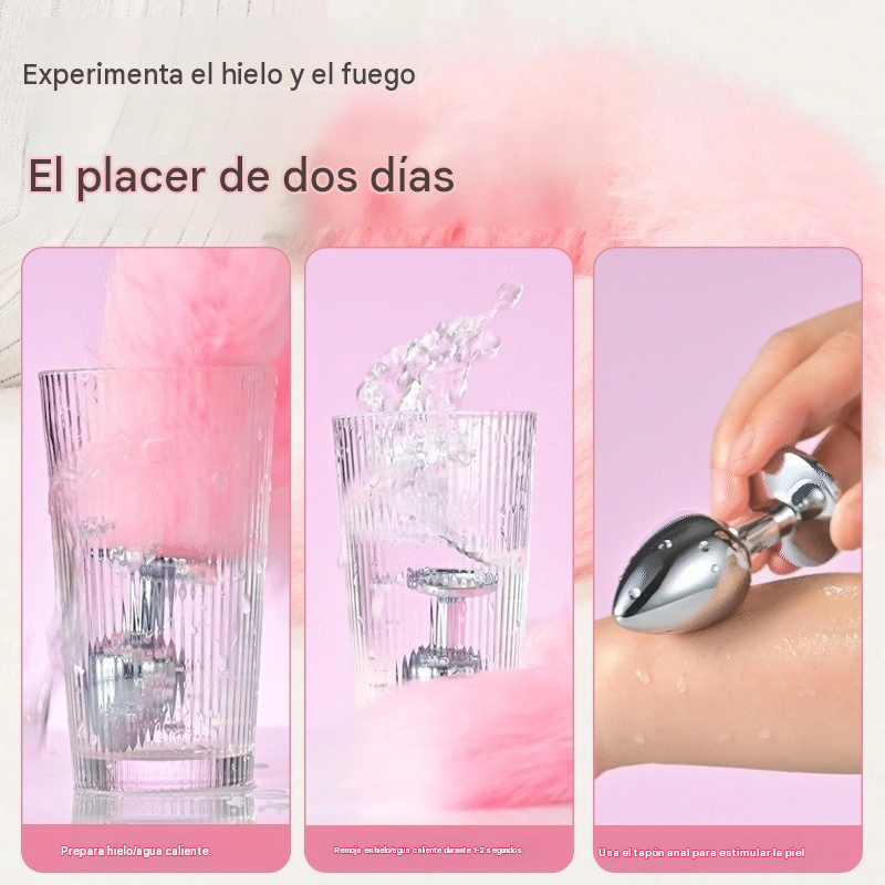 Cintillo con plug de cola color rosa. - Imagen 2