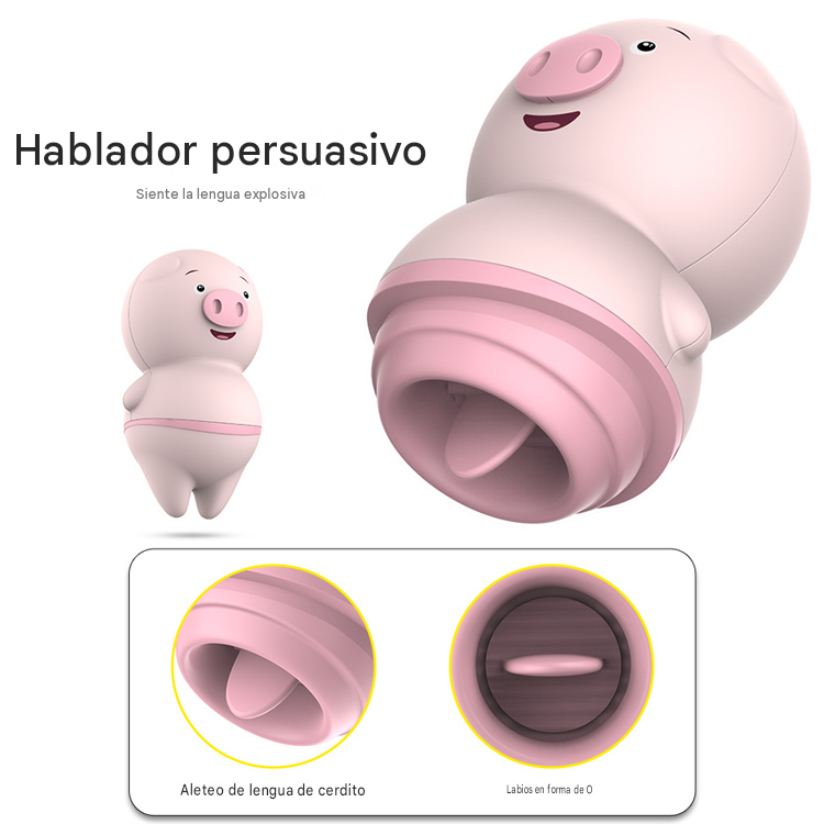 Vibrador Discreto Cochinito Con Lengua Vibradora. - Imagen 3