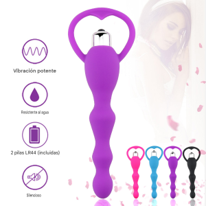 Plug Anal Silicona Vibrador Tipo Bolitas