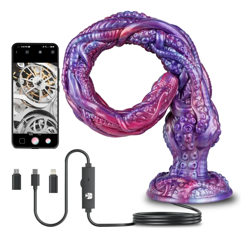 Dildo Tentaculo Con VideoCamara HD Endoscópica