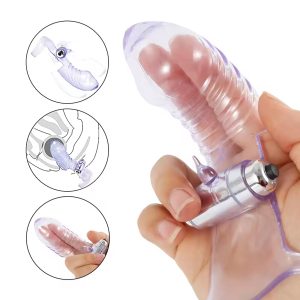 Funda Dedos Con Vibrador. Transparente.