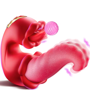 Vibrador Lengua Tentanculo Recargable Roja