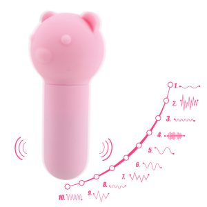 Vibrador Discreto Osito Rosado Recargable.