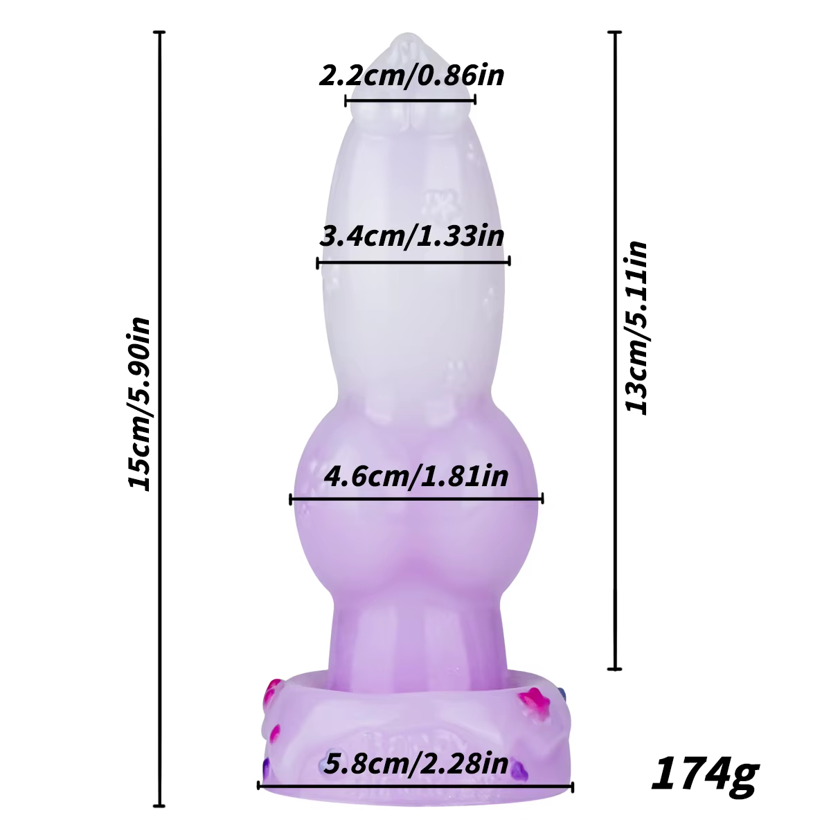 Dildo Consolador DOG, Silicona Gel 15 Cm - Imagen 2