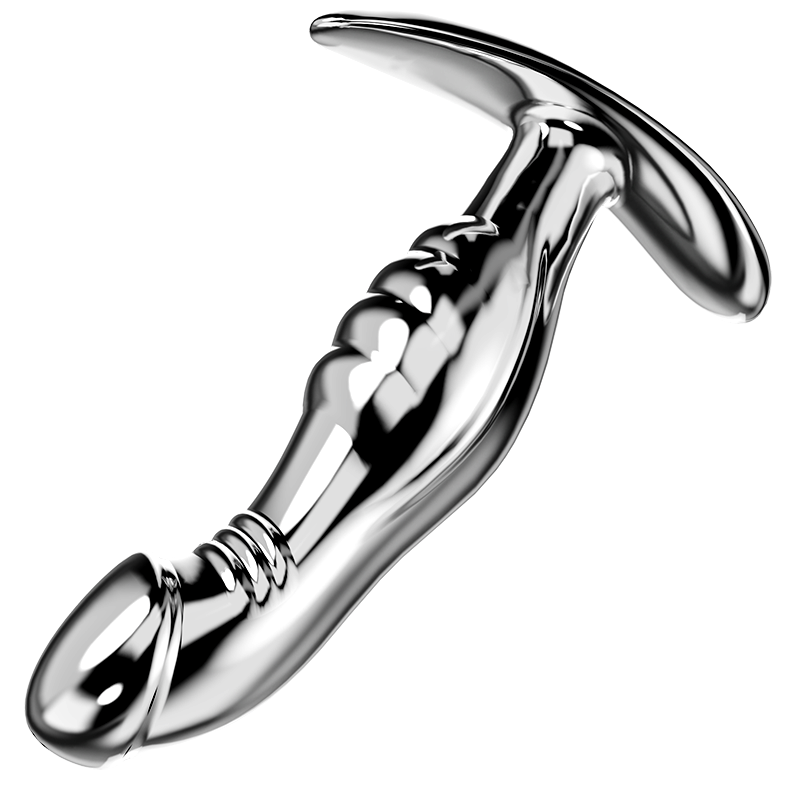 Plug Anal Metálico Forma Dildo - Imagen 3