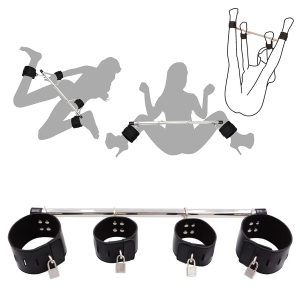Barra espaciadora de Metal BDSM con esposas SM.