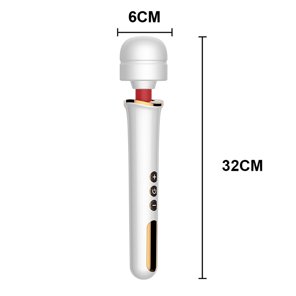 Vibrador Jumbo Blanco Recargable 32Cm - Imagen 5