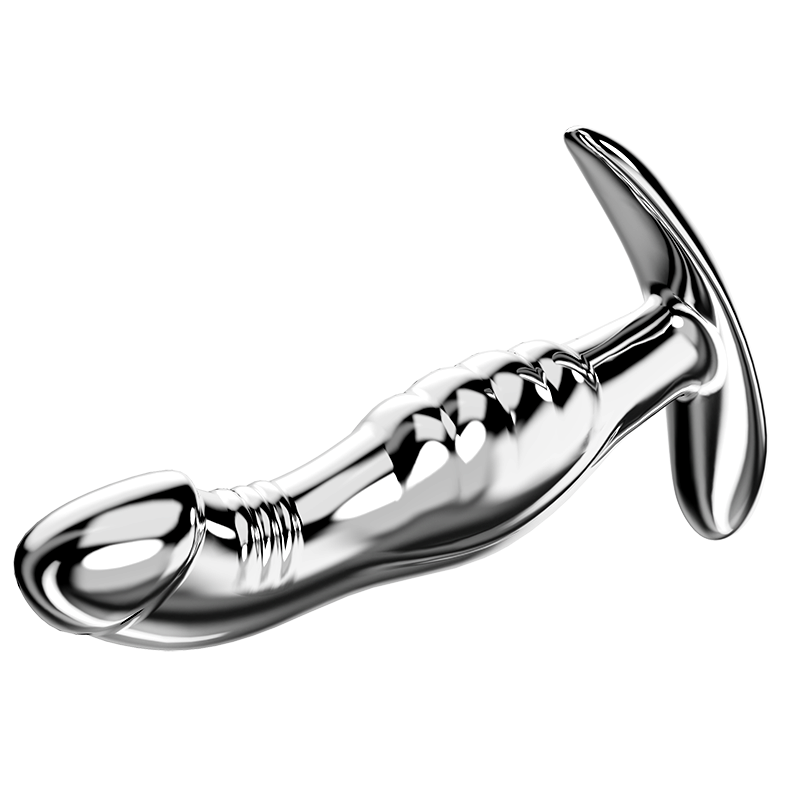 Plug Anal Metálico Forma Dildo - Imagen 2