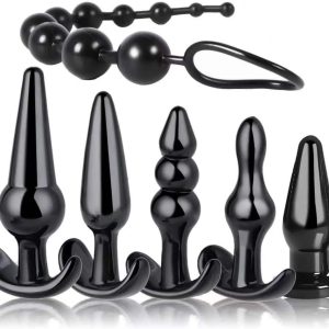 Kit de dilatadores anal de 6 piezas. Set color negro.