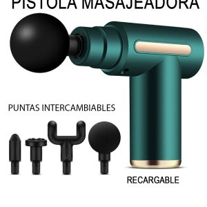 Pistola Masajeadora, Punta Intercambiables, Recargable.