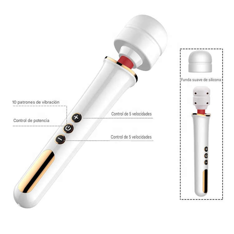 Vibrador Jumbo Blanco Recargable 32Cm - Imagen 3