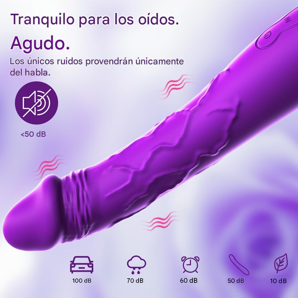 Vibrador Tipo Dildo 19.5Cm Recargable 10 Modos - Imagen 2